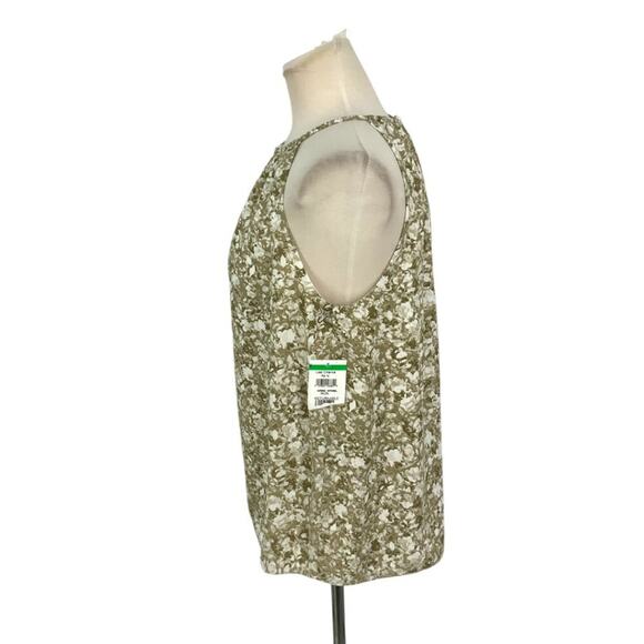 Halogen Sleeveless Lined Floral Halter Top Tan Size Small NWOT - Picture 5 of 8